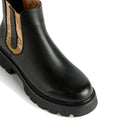 Stivaletti Beatles Donna 1A Classe Alviero Martini in Eco Nappa Nera con Inserto Elastico stampa Geo Classic 1237