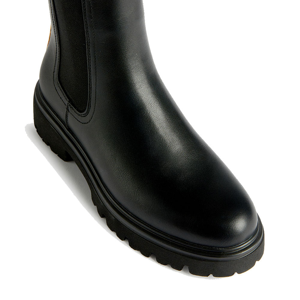 Stivaletti Beatles Donna 1A Classe Alviero Martini in Eco Nappa Nera con Inserto Geo Classic 1242