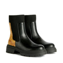 Stivaletti Beatles 1A Classe Alviero Martini in Eco Nappa Nera con Inserto in Maglia 1244