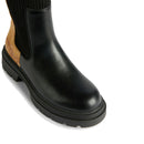 Stivaletti Beatles 1A Classe Alviero Martini in Eco Nappa Nera con Inserto in Maglia 1244