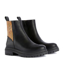 Stivaletti Beatles Donna 1A Classe Alviero Martini in Eco Nappa Nera con Inserto Geo Classic 1246