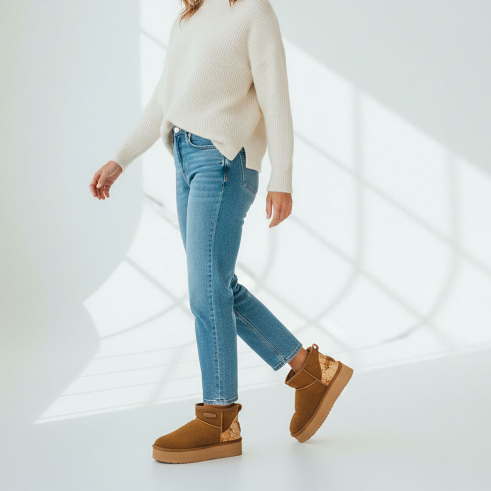 Stivaletti Imbottiti Platform 1A Classe Alviero Martini in Pelle Scamosciata color Cammello 1262