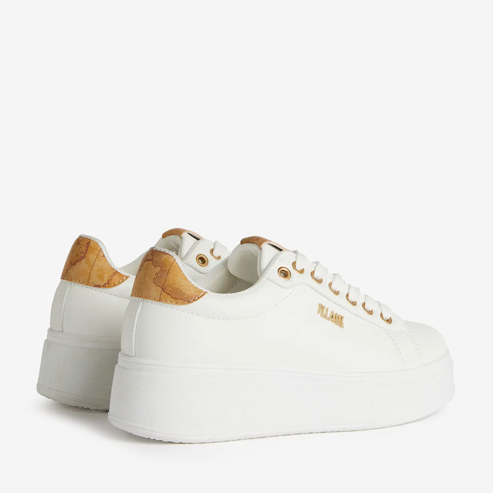 Sneakers Platform 1A Classe Alviero Martini in Eco Nappa Bianca con Dettaglio Geo Classic 1299