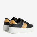 Sneakers Platform 1A Classe Alviero Martini in Eco Nappa Nera con Banda Geo Classic 1300