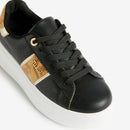 Sneakers Platform 1A Classe Alviero Martini in Eco Nappa Nera con Banda Geo Classic 1300