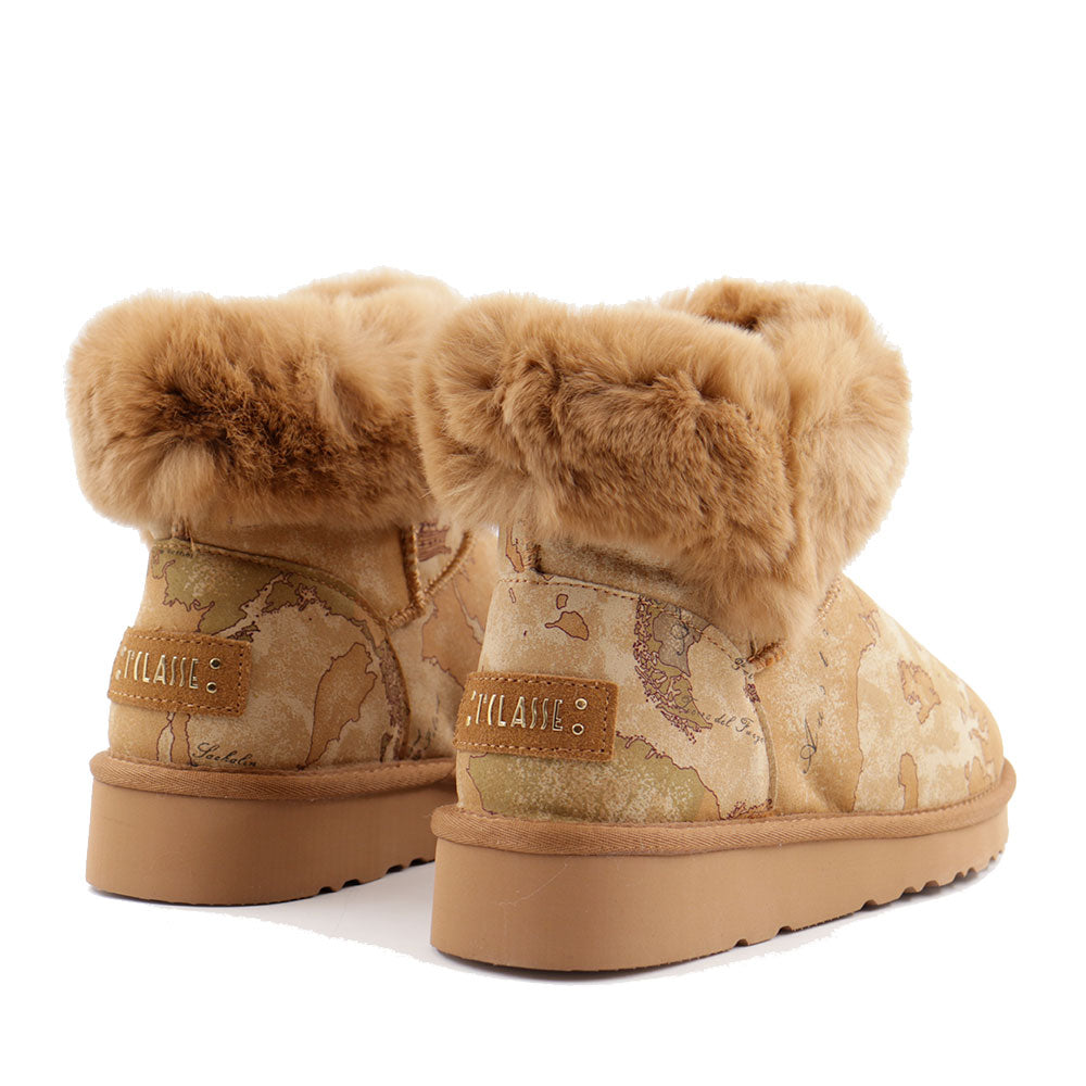 Stivaletti Imbottiti 1A Classe Alviero Martini stampa Geo Classic con Inserto in Lapin 1322