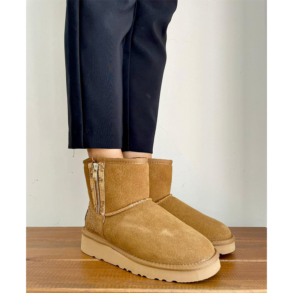 Stivaletti Imbottiti 1A Classe Alviero Martini in Pelle Scamosciata color Cammello 1324