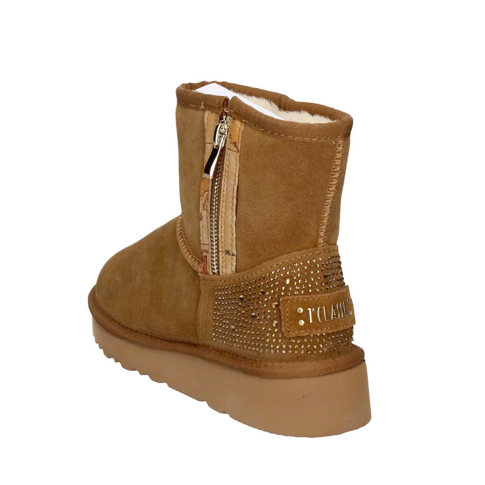 Stivaletti Imbottiti 1A Classe Alviero Martini in Pelle Scamosciata color Cammello 1324