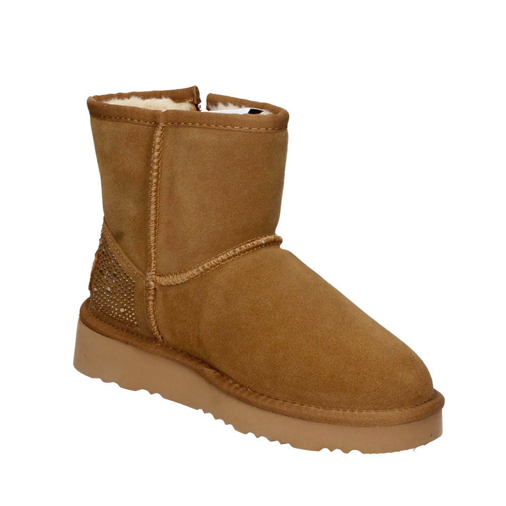 Stivaletti Imbottiti 1A Classe Alviero Martini in Pelle Scamosciata color Cammello 1324