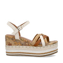 Sandali Donna con Zeppa 1A Classe Alviero Martini in Eco Nappa Bianca e Micro Borchie 1400