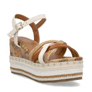 Sandali Donna con Zeppa 1A Classe Alviero Martini in Eco Nappa Bianca e Micro Borchie 1400