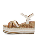 Sandali Donna con Zeppa 1A Classe Alviero Martini in Eco Nappa Bianca e Micro Borchie 1400