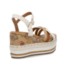 Sandali Donna con Zeppa 1A Classe Alviero Martini in Eco Nappa Bianca e Micro Borchie 1400