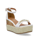 Sandali Donna con Zeppa 1A Classe Alviero Martini in Eco Nappa Bianca 1403