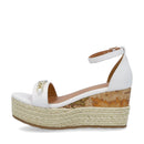 Sandali Donna con Zeppa 1A Classe Alviero Martini in Eco Nappa Bianca 1403