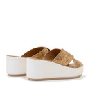 Sandali Donna con Zeppa 1A Classe Alviero Martini in Eco Nappa stampa Geo Classic 1413