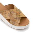 Sandali Donna con Zeppa 1A Classe Alviero Martini in Eco Nappa stampa Geo Classic 1413