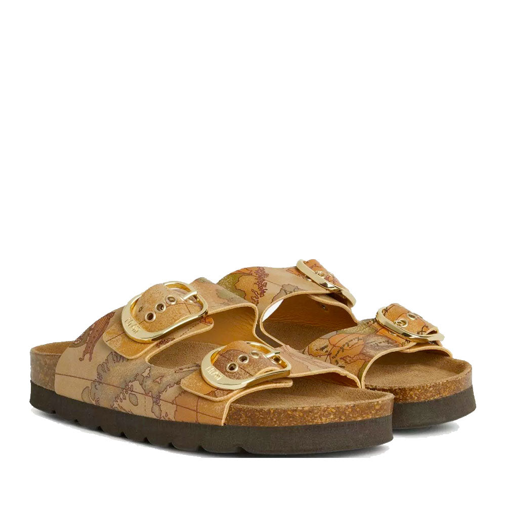 Ciabatte Donna Doppia Fascia 1A Classe Alviero Martini in Eco Nappa stampa Geo Classic 1422