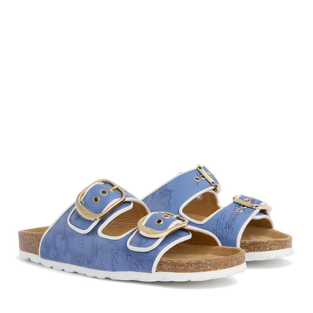 Ciabatte Donna Doppia Fascia 1A Classe Alviero Martini linea Soft Color Blu Jeans 1511