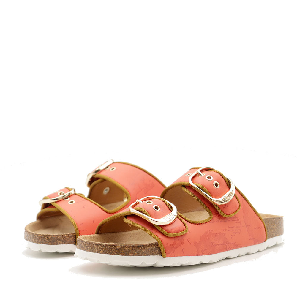 Ciabatte Donna Doppia Fascia 1A Classe Alviero Martini linea Soft Color Aragosta 1511