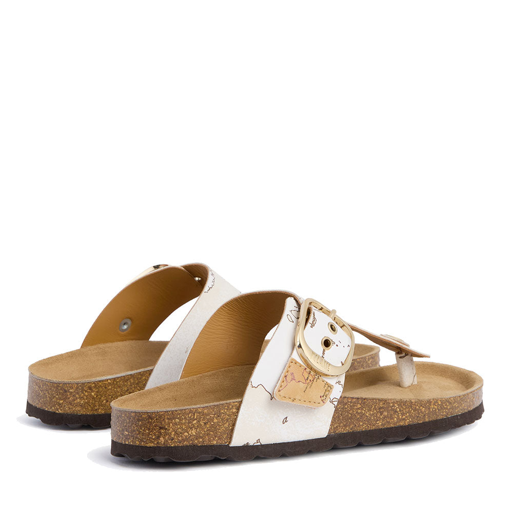Damen-Zehensteg-Sandalen 1A Classe ALVIERO MARTINI Modell White Geo Mix 1512