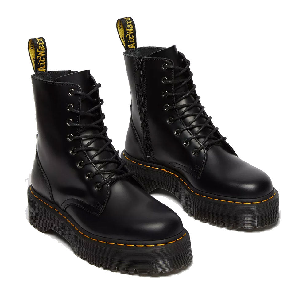 Scarpe Donna DR. MARTENS Stivali Platform linea Jadon in Pelle Nera a sconto Cuoieriashop