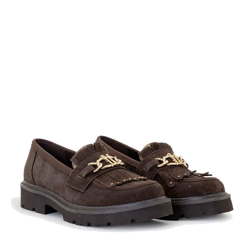 Mocassino Platform Donna 1A Classe Alviero Martini in Camoscio Testa di Moro 1527