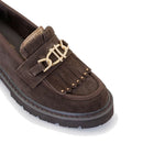 Mocassino Platform Donna 1A Classe Alviero Martini in Camoscio Testa di Moro 1527