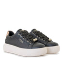 Sneakers Platform Donna 1A Classe Alviero Martini in Eco Nappa Nera con Dettagli Glitter 1613