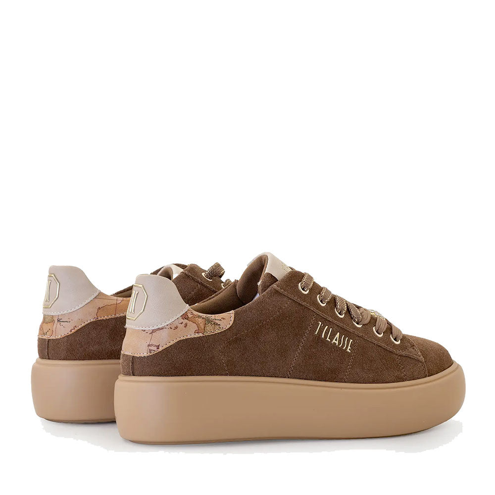 Sneakers Platform Donna 1A Classe Alviero Martini in Pelle Scamosciata Testa di Moro 1614