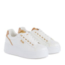 Sneakers Platform Donna 1A Classe Alviero Martini in Eco Nappa Bianca con Dettagli Geo Classic 1625