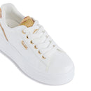 Sneakers Platform Donna 1A Classe Alviero Martini in Eco Nappa Bianca con Dettagli Geo Classic 1625