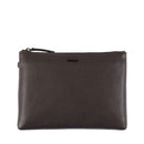 Pochette Unisex GIANNI CONTI linea Lillie in Pelle Martellata Marrone Scuro
