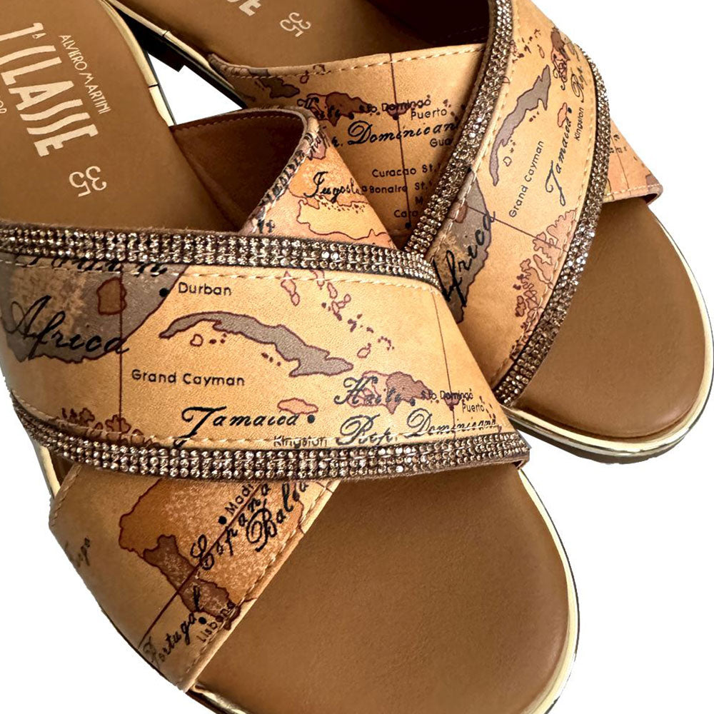 Scarpe 1A Classe Alviero Martini Ciabatte Flat con Fasce