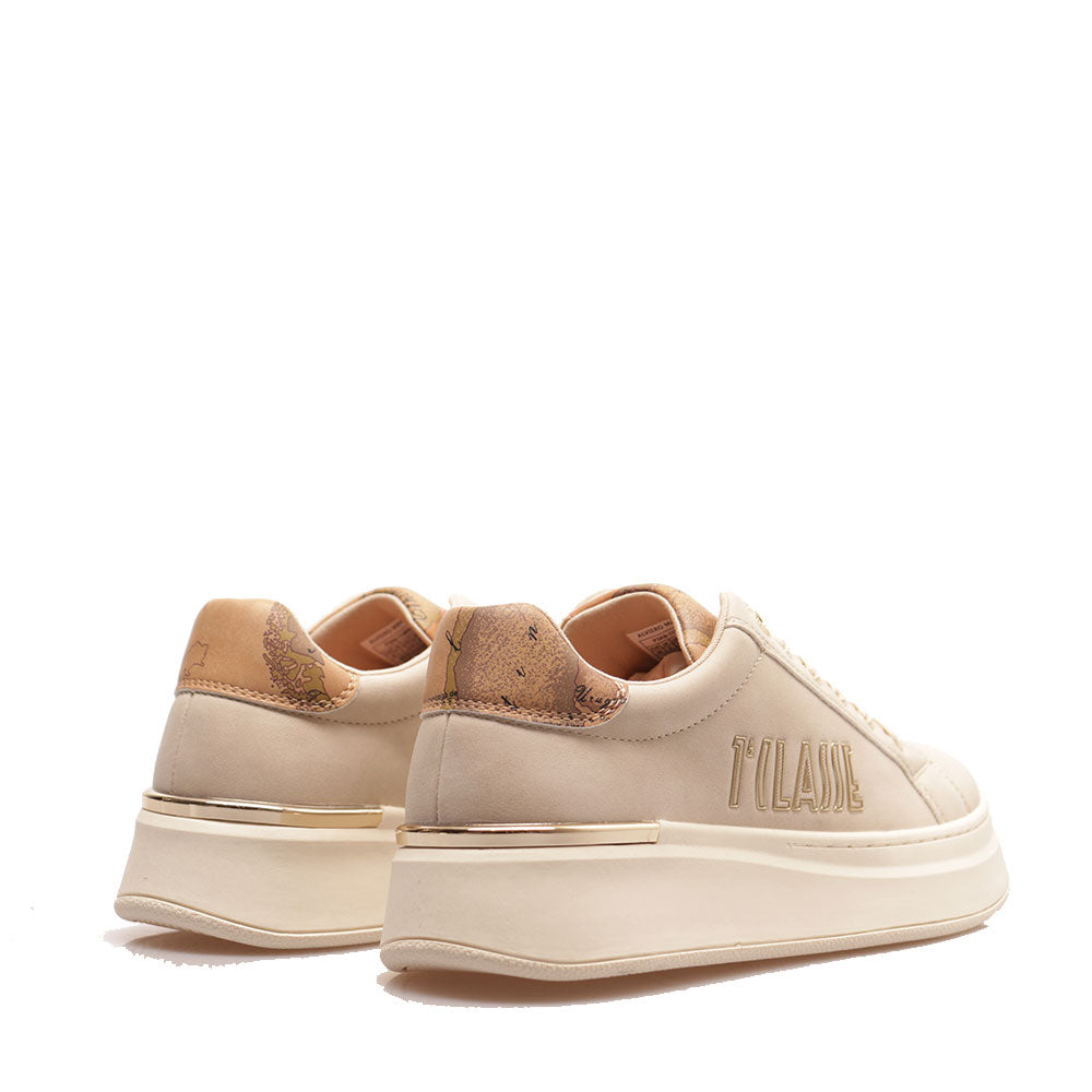 Plateau 1A Classe Alviero Martini Beige Sneakers mit Maxi-Logo 1969