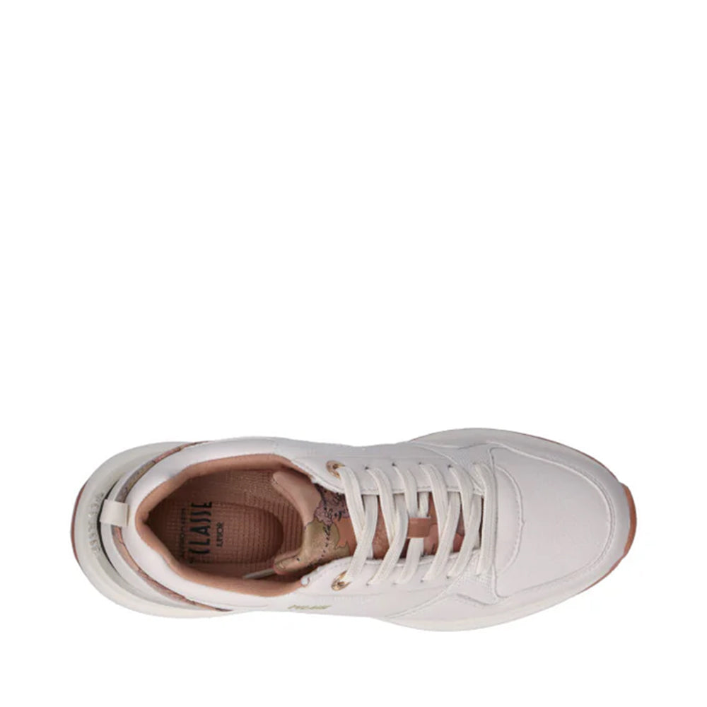 Laufsneaker 1A Classe Alviero Martini Off White mit Geo-Beige-Einsätzen 2002