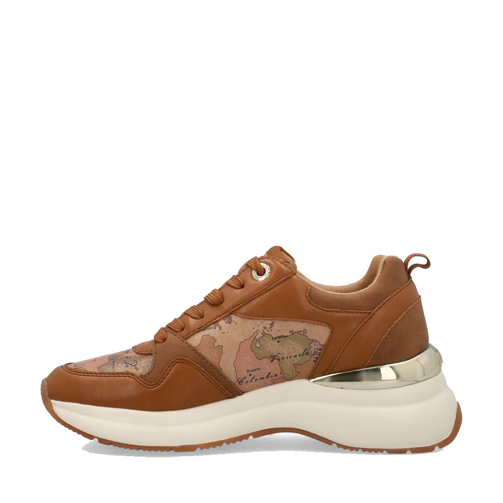 Sneakers Running 1A Classe Alviero Martini color Cuoio con Inserti Geo Beige 2004