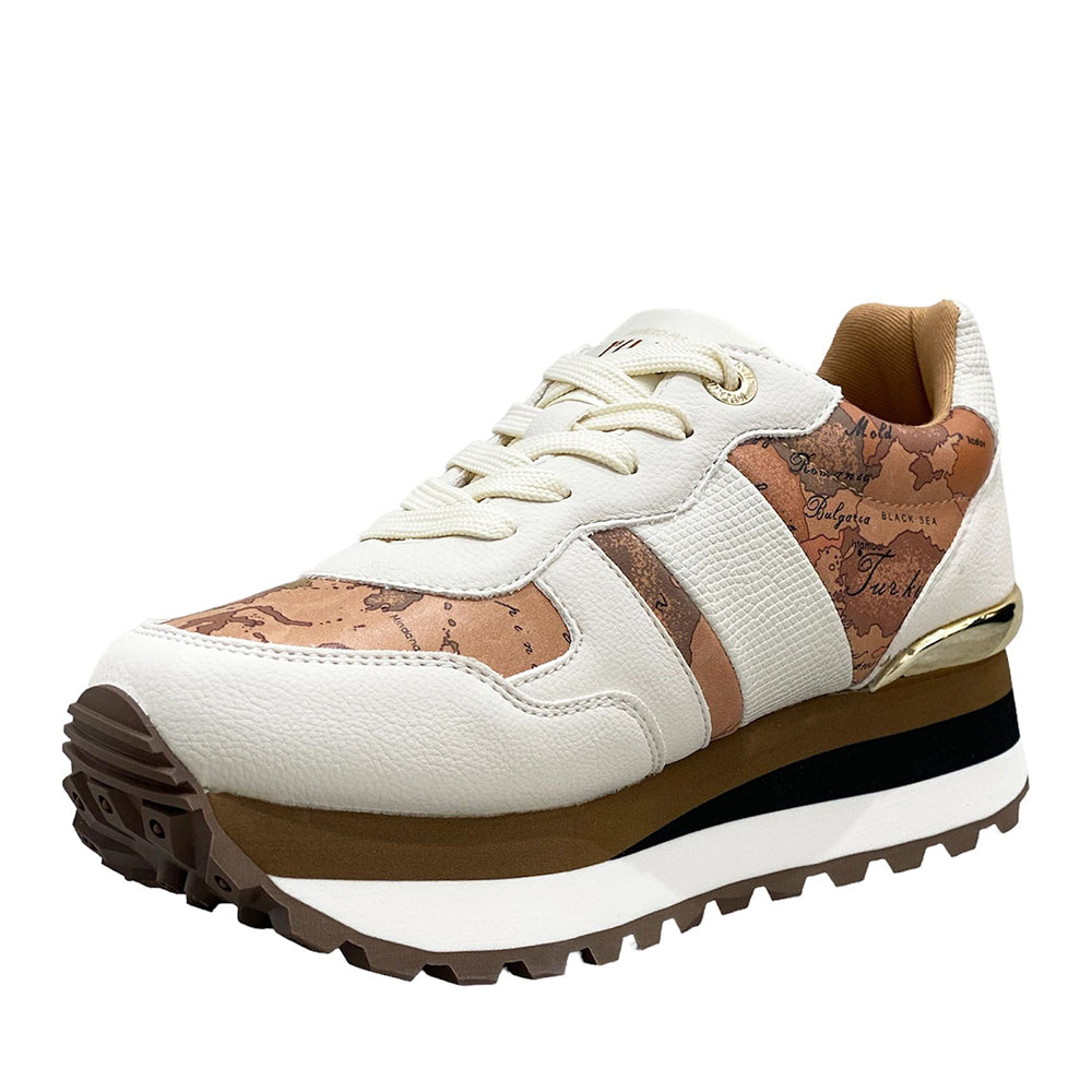 Sneakers Running 1A Classe Alviero Martini Bianco con Inserti Geo Beige 2012