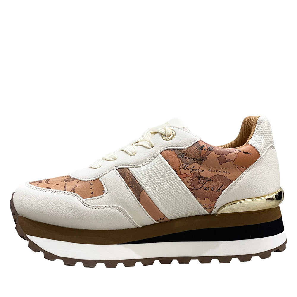 Sneakers Running 1A Classe Alviero Martini Bianco con Inserti Geo Beige 2012