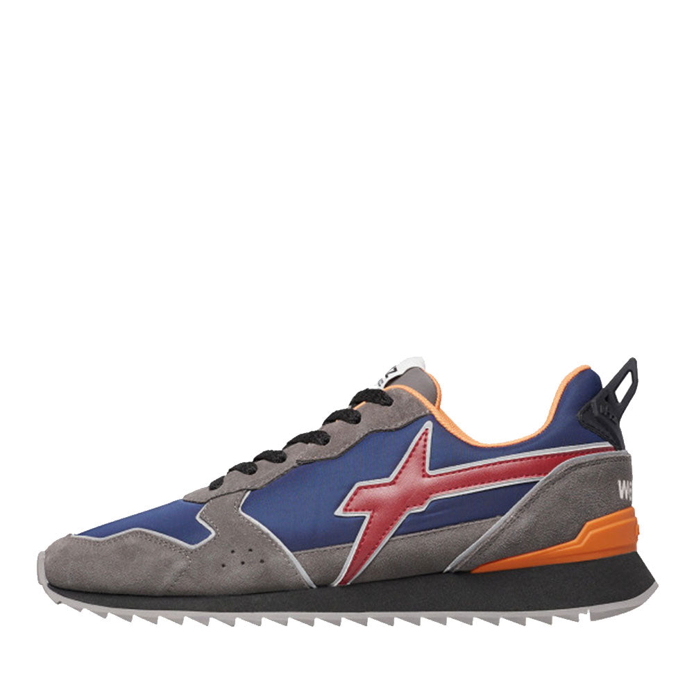 Sneakers Uomo W6YZ Jet-M. in Tessuto Tecnico e Suede colore Antracite Navy e Granata