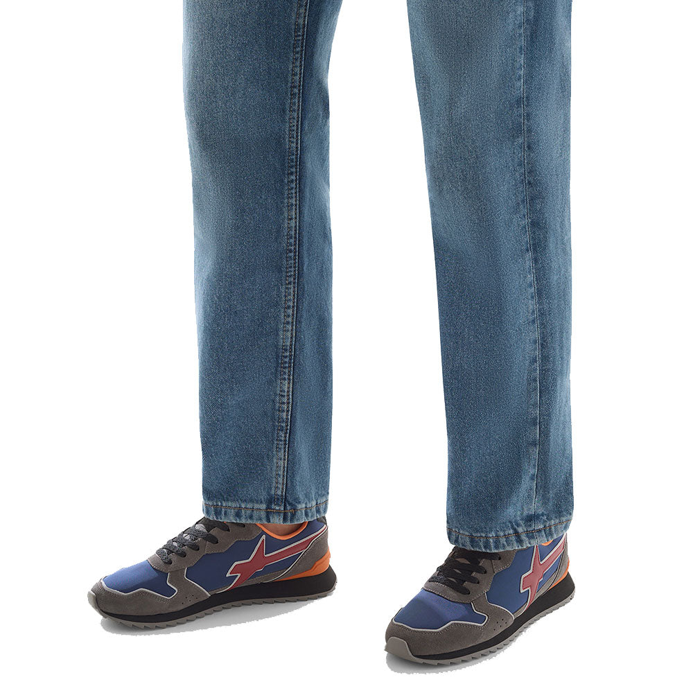 Sneakers Uomo W6YZ Jet-M. in Tessuto Tecnico e Suede colore Antracite Navy e Granata