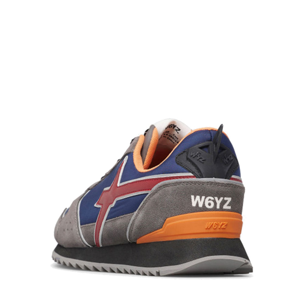 Sneakers Uomo W6YZ Jet-M. in Tessuto Tecnico e Suede colore Antracite Navy e Granata
