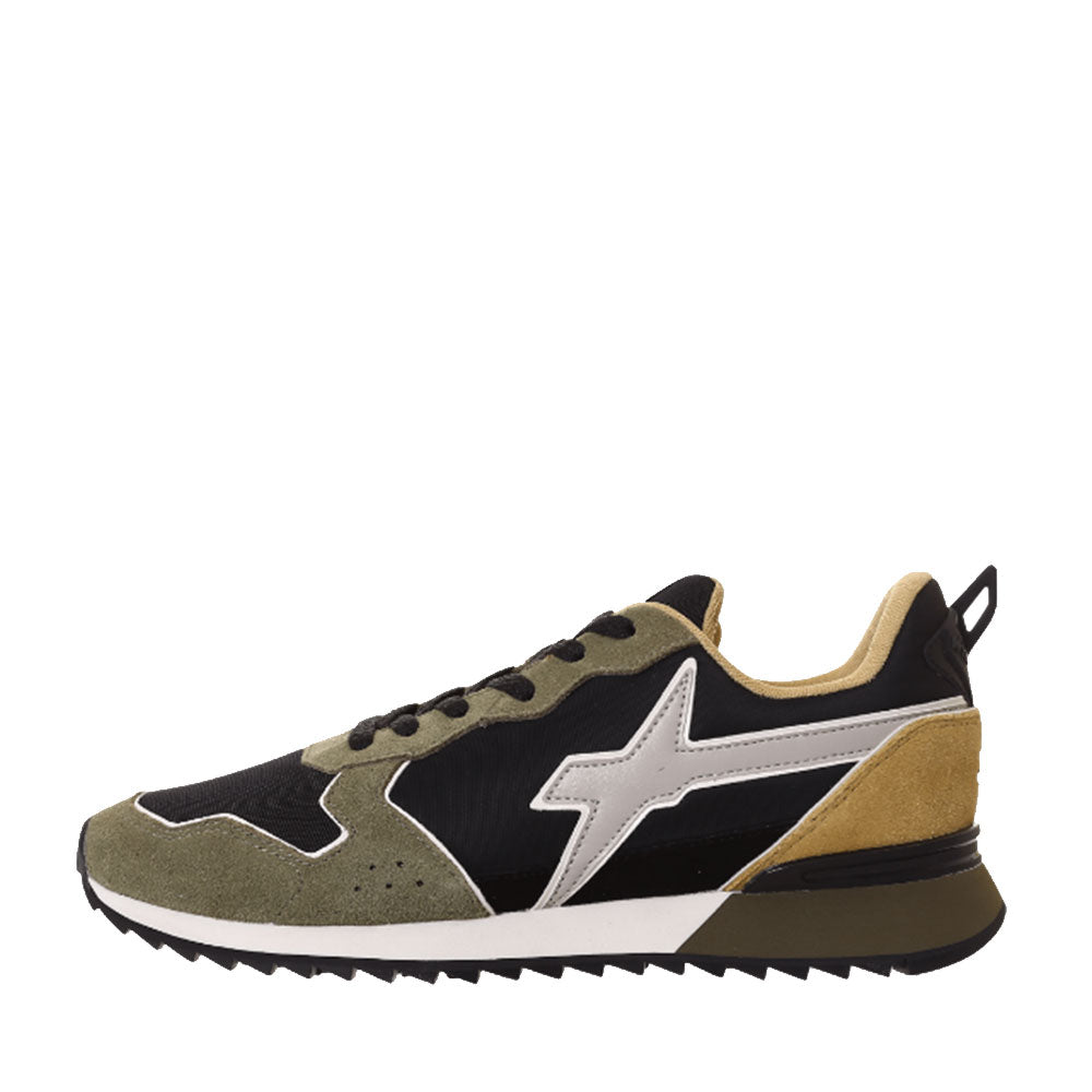 Scarpe Uomo W6YZ Sneakers Jet-M. in Tessuto Tecnico e Suede colore Militare Black Fire