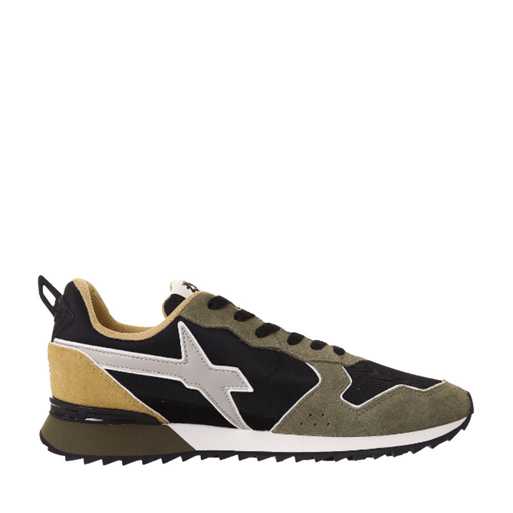 Scarpe Uomo W6YZ Sneakers Jet-M. in Tessuto Tecnico e Suede colore Militare Black Fire