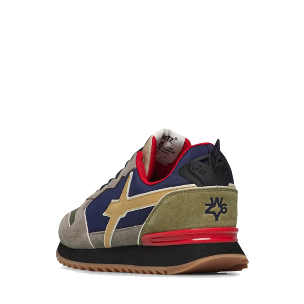 Herrenschuhe W6YZ Jet-M Sneakers. aus technischem Stoff und Wildleder in der Farbe Dark Grey Military Fire