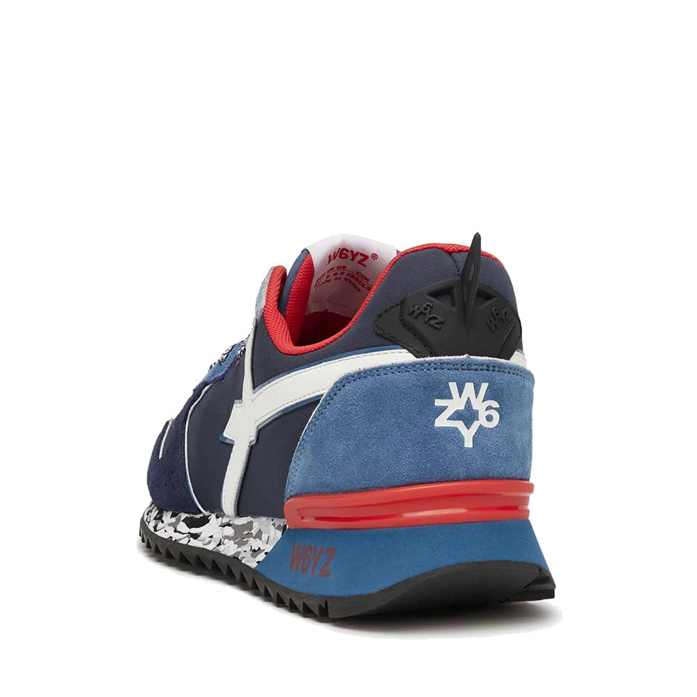 W6yz Sneakers Uomo In Tessuto Tecnico E Pelle Scamosciata – Colore Blu Navy – Taglia 43 – Suola Spessa In Gomma
