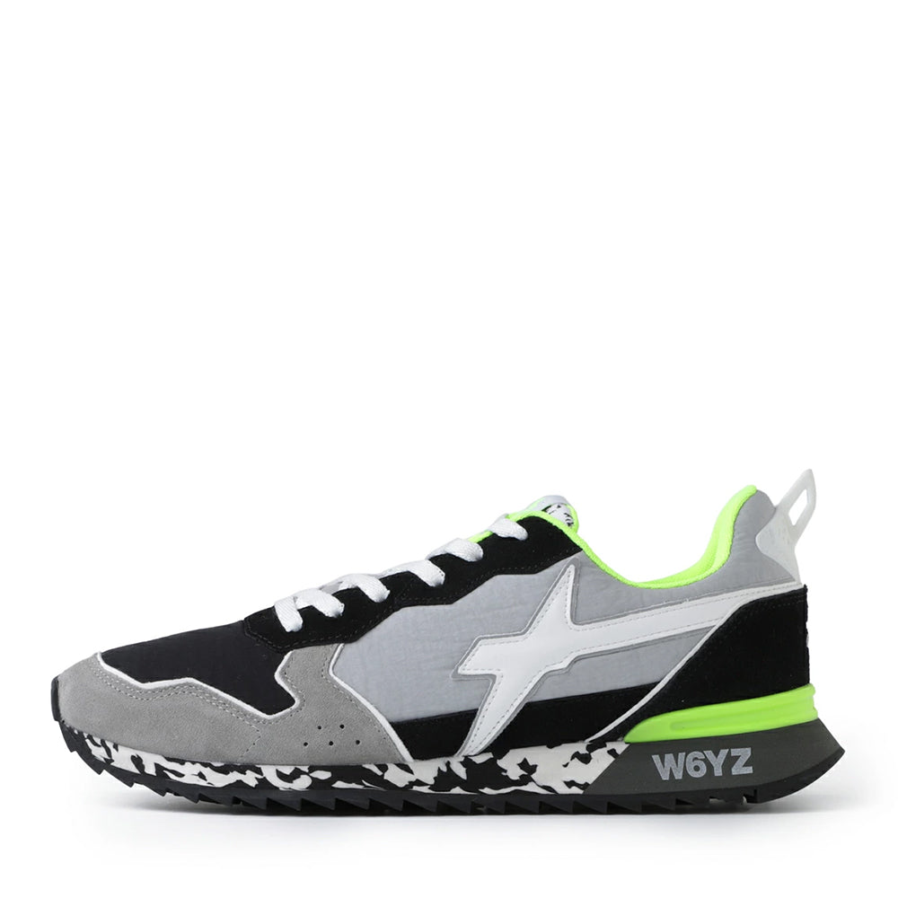 Scarpe Uomo W6YZ Sneakers Jet-M. in Tessuto Tecnico e Suede colore Dark Grey Black White