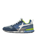 Scarpe Uomo W6YZ Sneakers Jet-M. in Tessuto Tecnico e Suede colore Bluette Celeste e Bianco