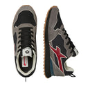 Scarpe Uomo W6YZ Sneakers Jet-M. in Tessuto Tecnico e Suede colore Antracite Black Granata