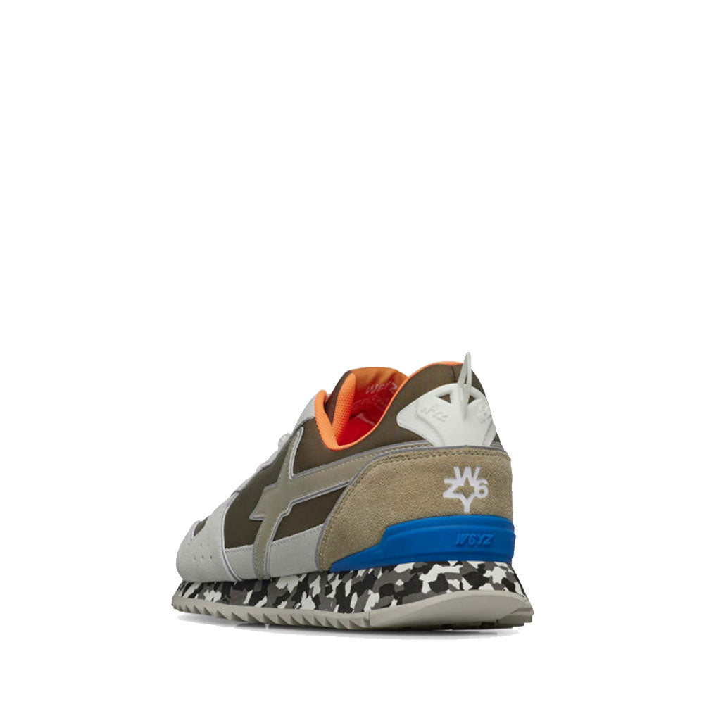 Sneakers W6yz Jet-M. Uomo In Tessuto Tecnico E Suede, Doppia Tonalità Verde, Suola Gomma Ultra Leggera, Combat Chic